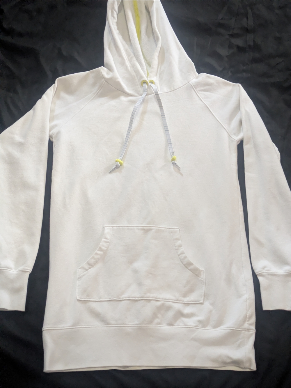 Old Navy White Hooded Sweatshirt with Yellow Accents